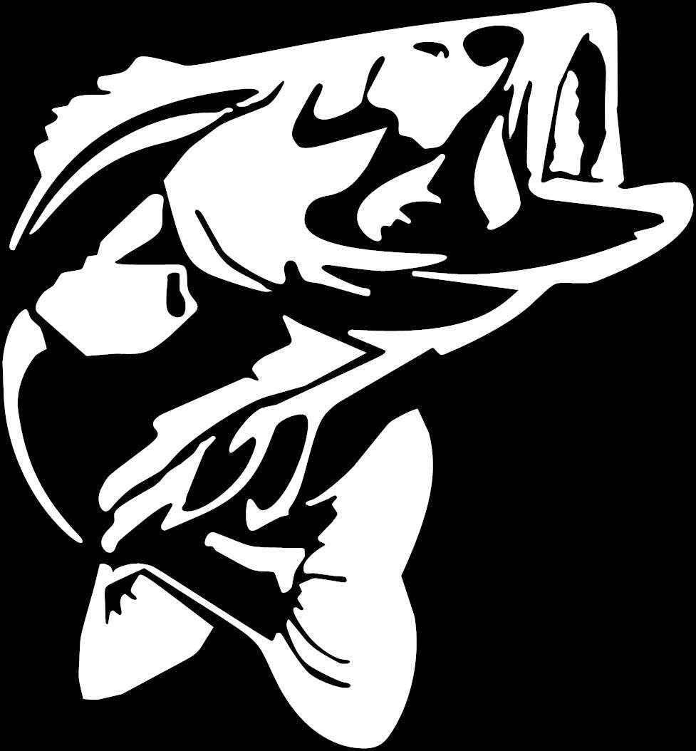 jumping bass fish silhouette