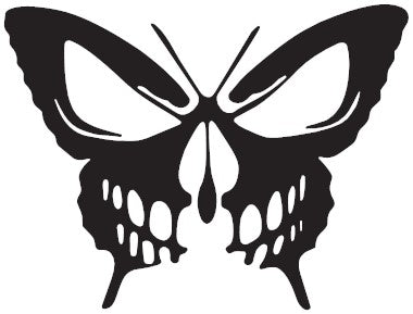 Butterfly Skull Decal 3" x 4" inch