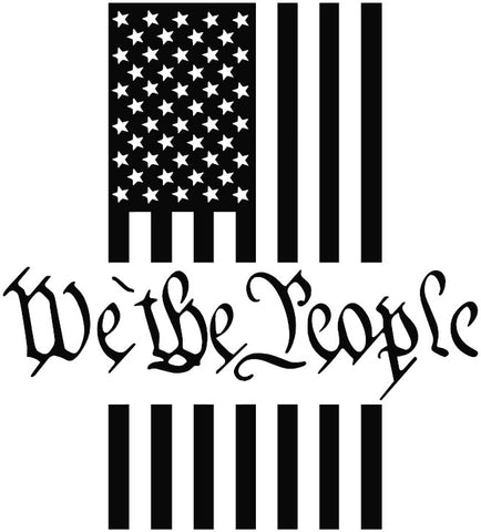 We the People American Flag Decal, American Flag Decal, Vertical Flag Decal 8" x 7" inch