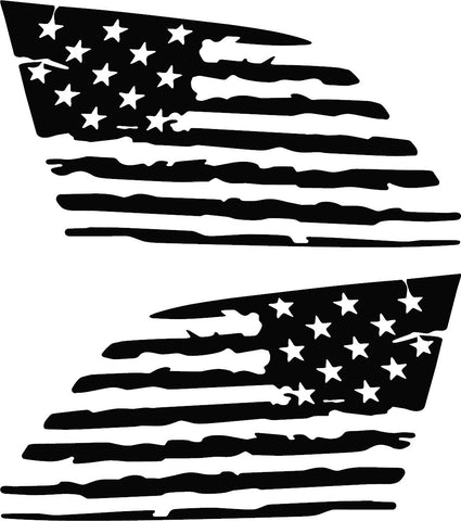 Tattered Distressed American Flag Jeep Grand Cherokee Side Window Decals