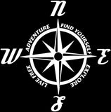 Compass Decal, Adventure Decal, Outdoor Life Decal, Adventure Seeker Decal, Auto Decal